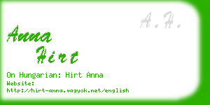 anna hirt business card